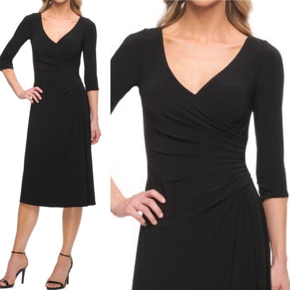 LA FEMME 30069
Size 20 
Black Dress faux wrap bodice - Picture 4 of 12